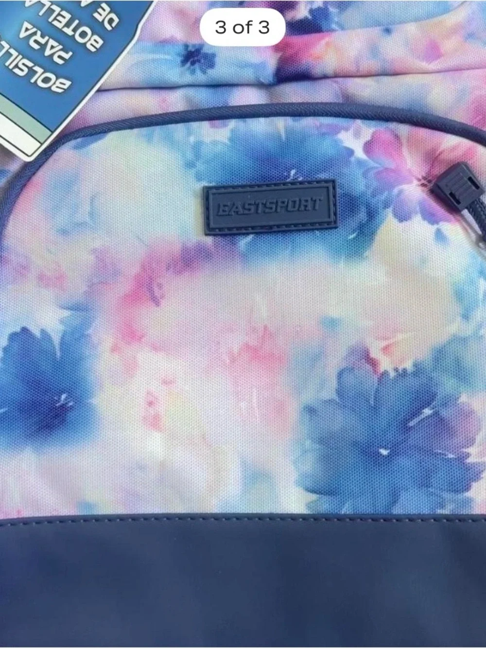 Kids Floral Purple & Blue Backpack with Water Bottle Pocket - Eastsport
